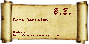 Boza Bertalan névjegykártya